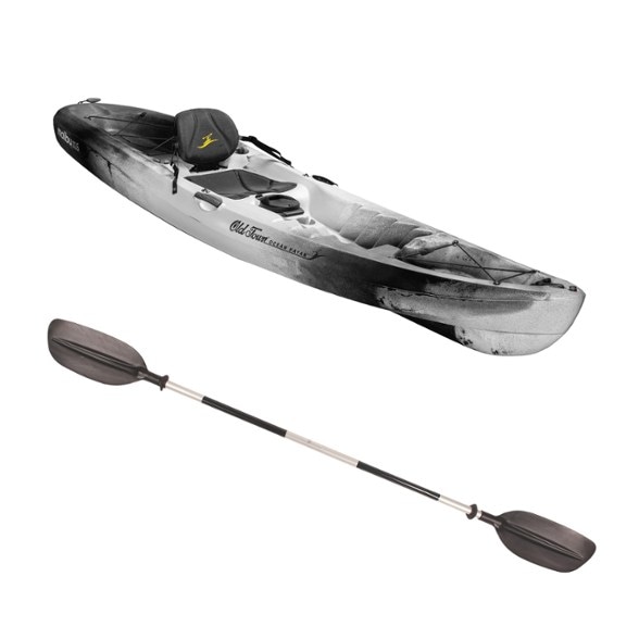 Top-down view of the Malibu 11.5 sit on top kayak on calm flatwater