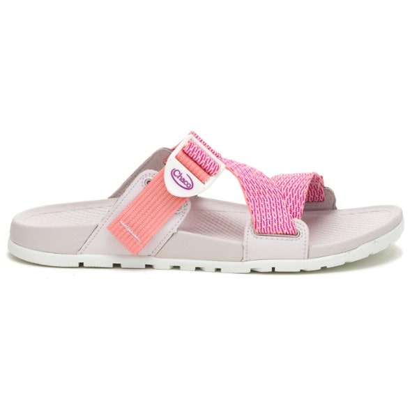 A pair of ZenithStride Women's Eco-Conscious Slides in a vibrant blue color, showcased from a top-down angle, highlighting the adjustable Z-strap design.
