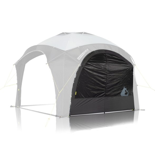 Zempire Speedbase Deluxe Wall attached to Speedbase 2 Air Shelter for camping