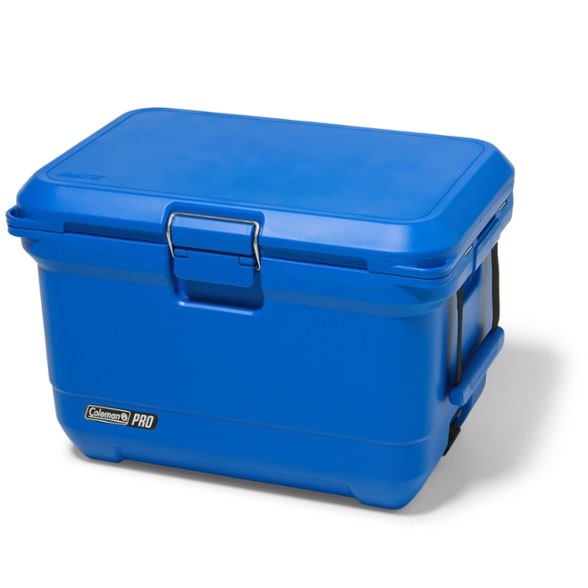 Rugged outdoor cooler with antimicrobial liner and sturdy handles for camping