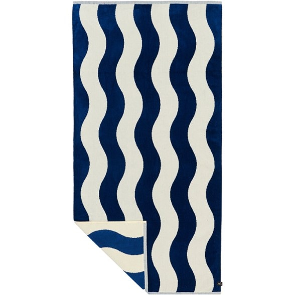 Eco Luxe Stripe Cotton Towel folded, showcasing its vibrant colors and soft texture.