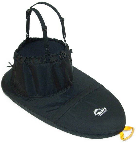 Side view of AdventurePro Kayak Spray Skirt demonstrating its secure fit in the cockpit.