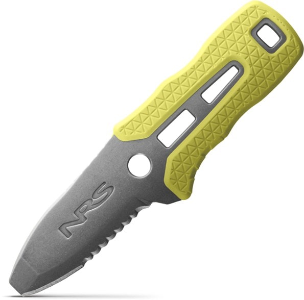 NRS Co-Pilot rescue knife with serrated edge and sheath for boating safety