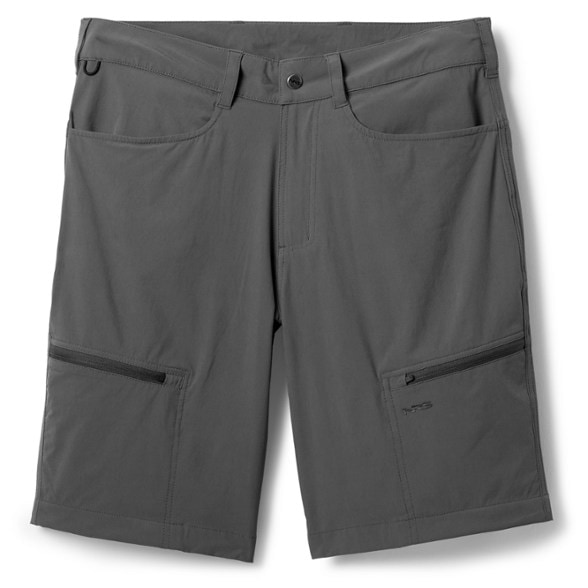 Front view of men's guide shorts showcasing rugged design and utility pockets.