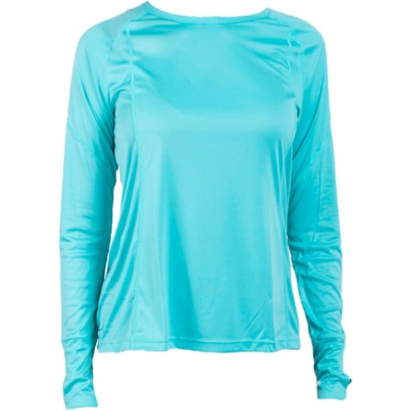 Close-up of the AquaShield fishing shirt highlighting its lightweight fabric and thumbholes.