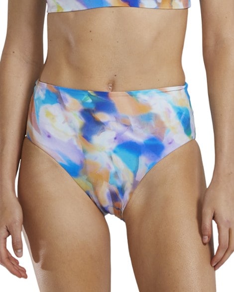 Arielle high-waist bikini bottoms shown from the front, highlighting the comfortable fit and stylish design