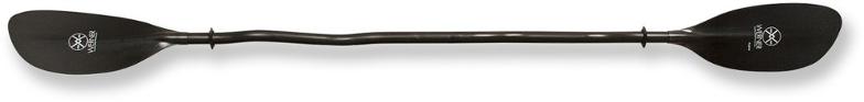 Werner Cyprus kayak paddle with bent-shaft design and carbon fiber blades, ideal for high-angle paddling in rough water