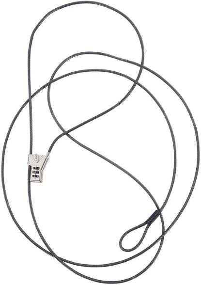 Vigilante cable lock wrapped around a kayak, showing its length and durability