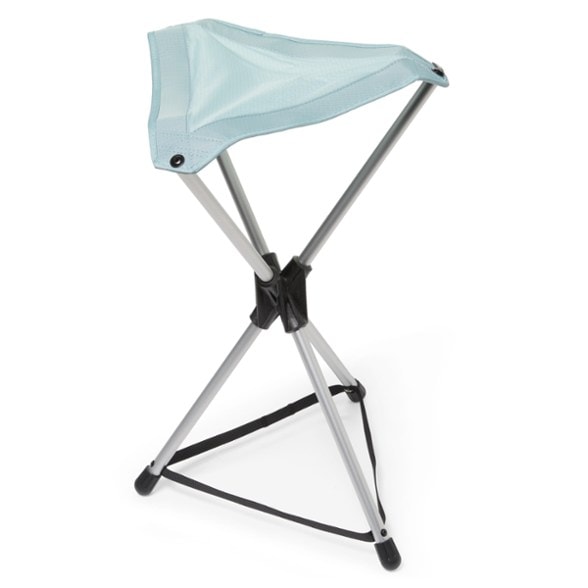 Front view of the UltraLight Air Stool in the wild, displaying its lightweight and collapsible features.