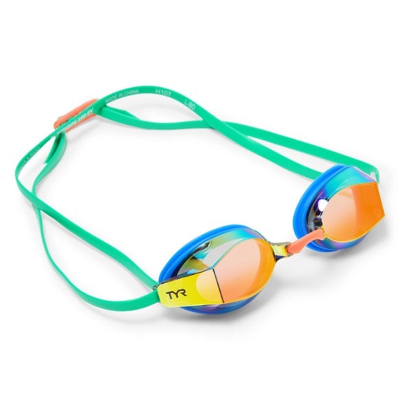 TYR Black Ops 140 EV Mirrored Swim Goggles for kids, side view
