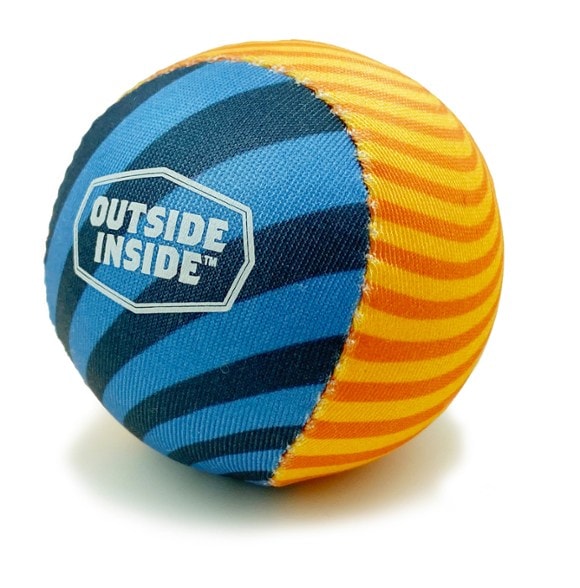 Side view of SplashRoll Mini Waterwalker Ball skipping across the pool during an active game
