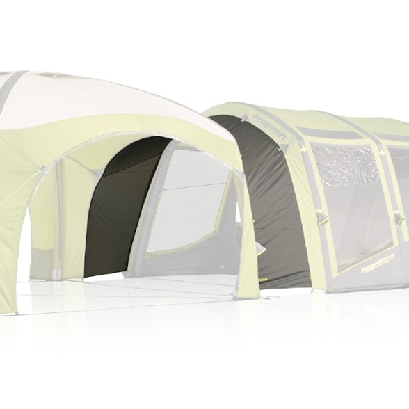 Zempire Evo Link V2 tent connector attached to a camping tent, showing spacious room for outdoor activities.