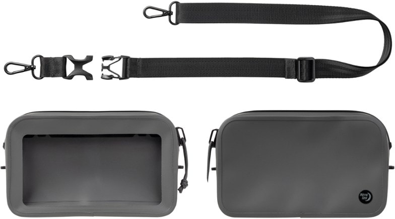 Nite Ize RunOff waterproof hip pack being worn during kayaking