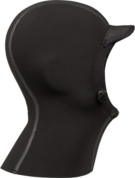 NRS Cold Water Storm Hood showcasing snug fit and neoprene construction for paddling in cold weather.