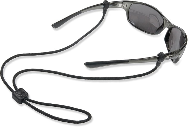 Adjustable nylon sunglass strap with streamlined ends for secure fit on small frames