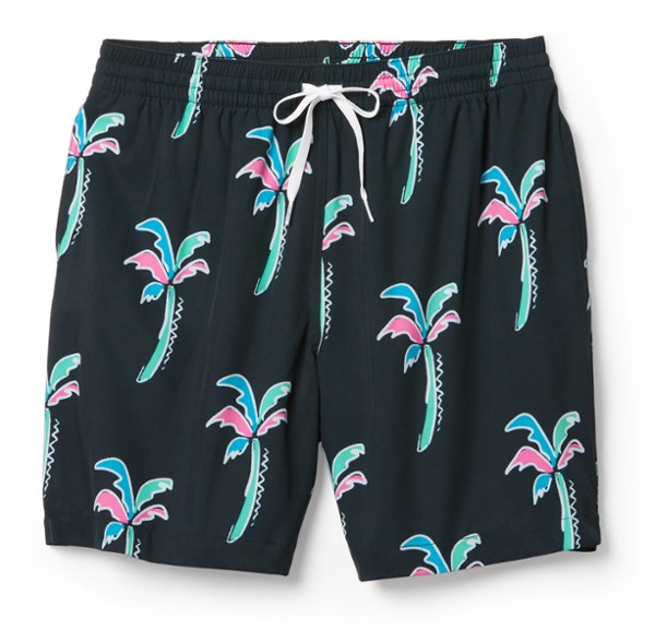 Front view of men's swimwear showing elastic waistband and 7-inch length