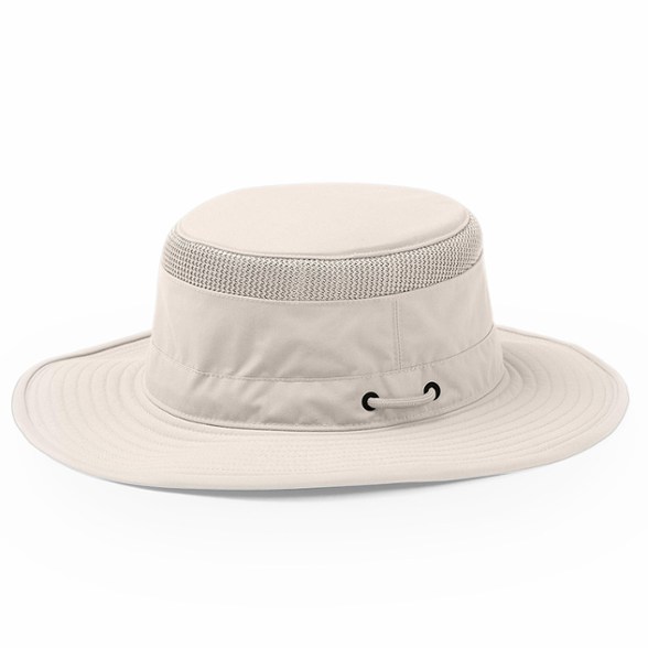 Side view of Airflo Boonie Hat showing wide brim and chin strap for wind protection