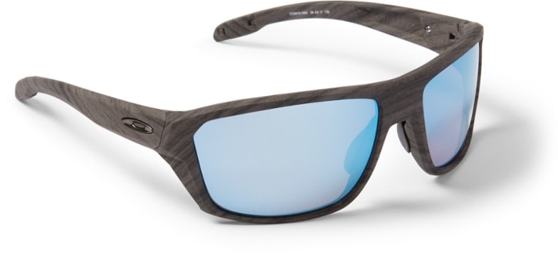 Side view of Oakley Splitshot sunglasses with leash for watersports activities.
