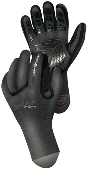 Close-up of seamless bonding gloves showing silicone palm grip and neoprene texture