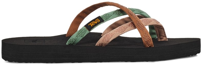 Side view of Teva Olowahu flip flops showing cushioned arch and crossover straps