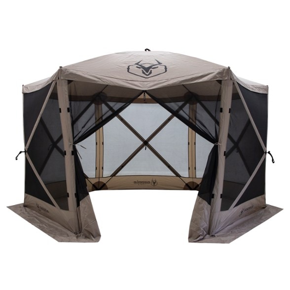 SunShield Portable Gazebo setup in a backyard with family and friends