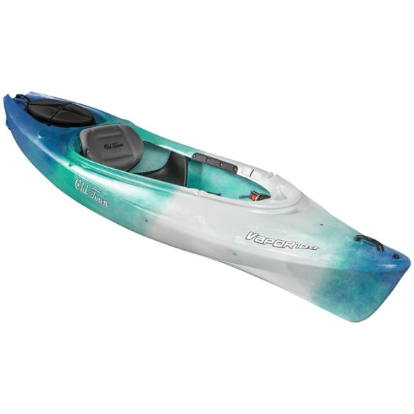 Vapor 10XT kayak with adjustable seat and support system on flat water