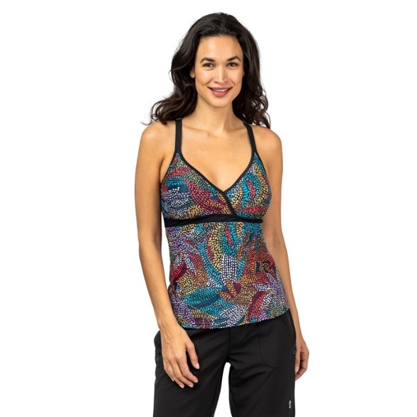 Coastal Chic Macrame Tankini Swimsuit Top for Women - Front View