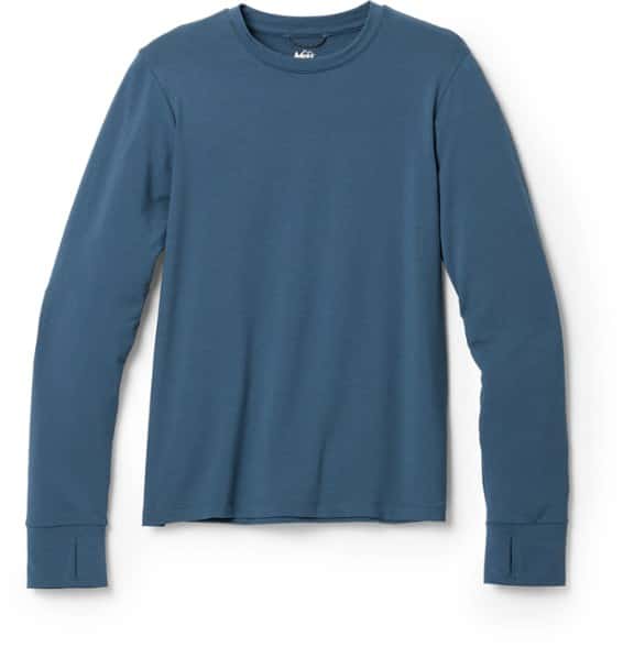 Kids' long-sleeve sun tee with UPF 50+ protection and moisture-wicking fabric