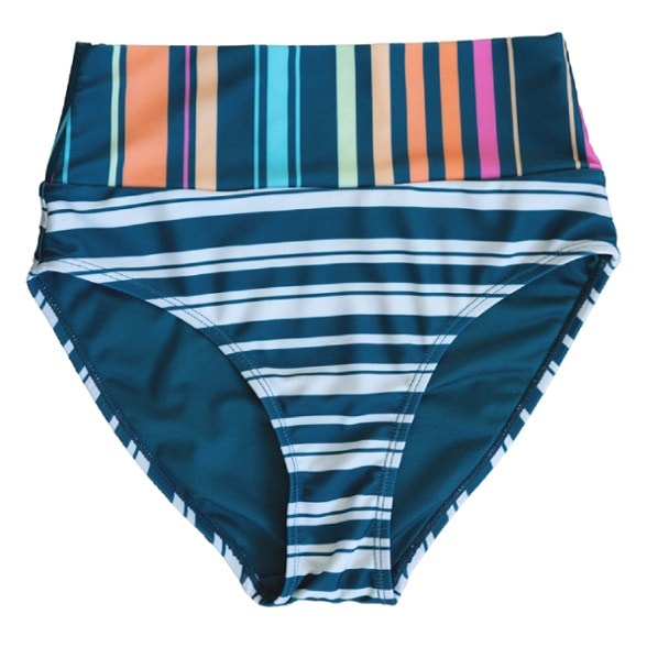 Nani Swimwear women's high-rise swim bottoms on model at the beach