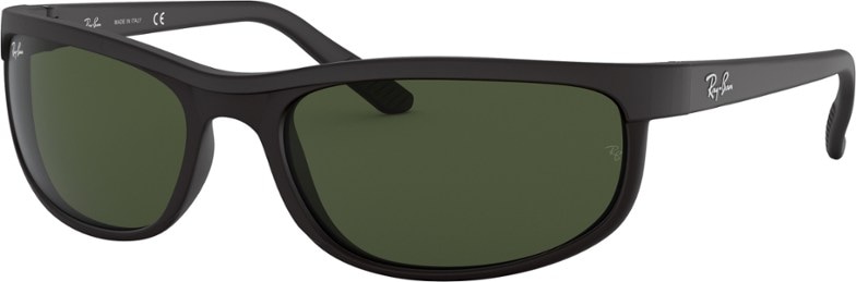 Close-up of Ray-Ban RB2027 Predator 2 sunglasses showing the signature logo on thin temples