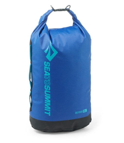 Big River 20L dry bag sealed with roll-top closure, ideal for kayaking