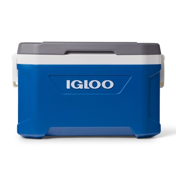 Eco-Friendly Latitude 52 cooler with spacious interior for beach use.