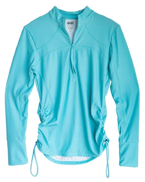 Baywatch UPF 50 women’s rashguard in action during surfing