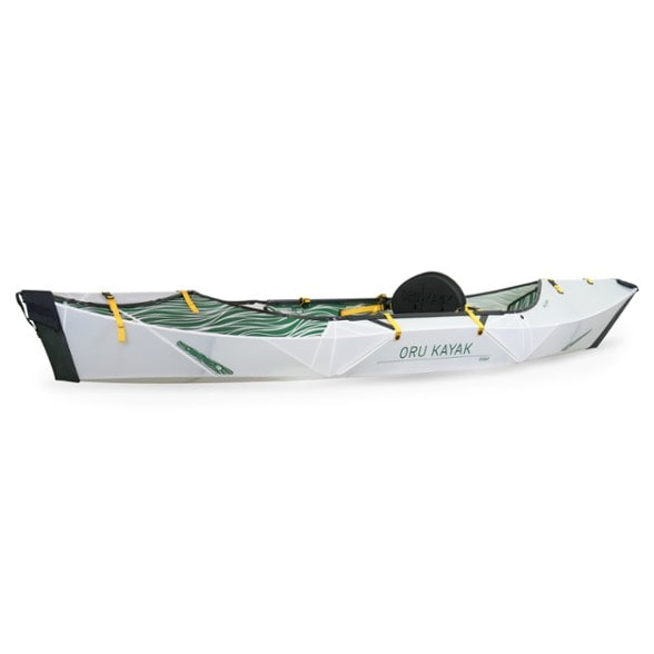 Oru Inlet kayak on calm water showcasing its sleek design.