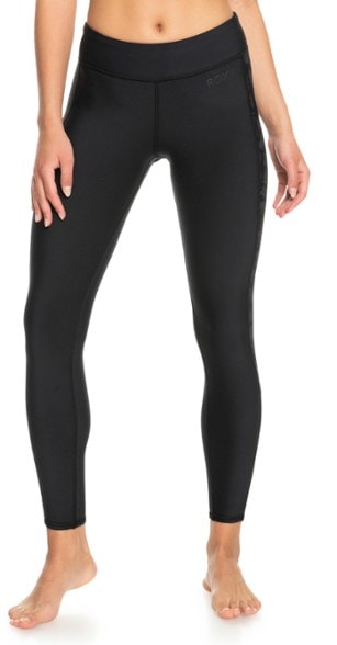 Roxy 1.0 mm Women's Wetsuit Capris displayed on a model, showcasing the comfortable fit and eco-friendly design.