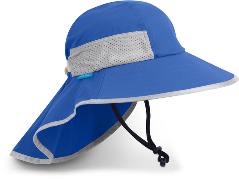 SunSmart toddler sun hat with neck veil, ideal for beach use.