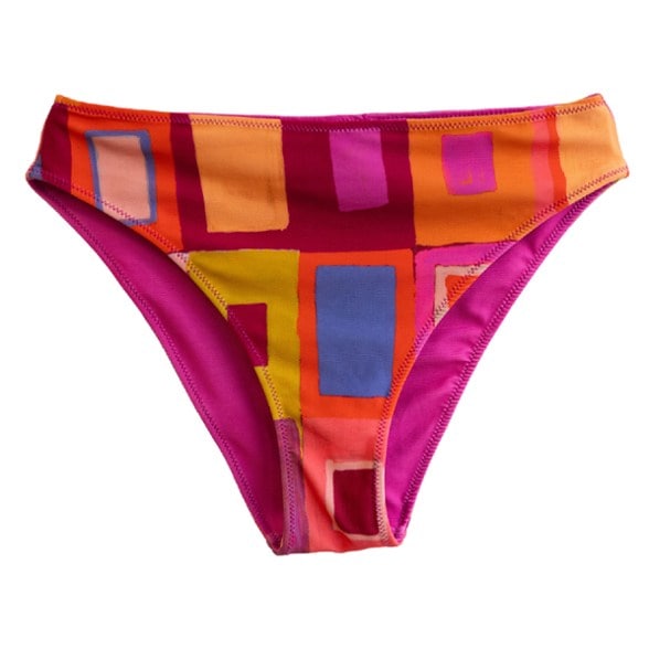 Close-up of Nani Reversible High-Leg Bikini Bottoms showcasing fabric texture.