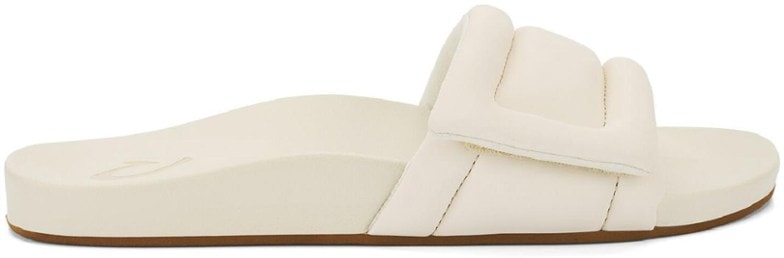 OluKai Sunbeam women's slides showing puffy straps and open toe design for beach outings