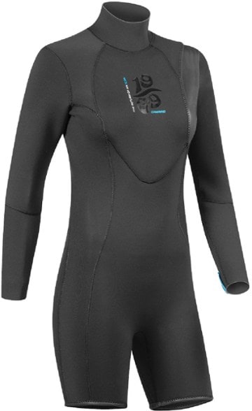 Side view of Camaro Ultra Women's Shorty Wetsuit showcasing its sleek design and flexibility.