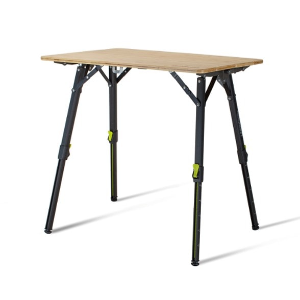 Zempire Pro Camping Table with food and drinks prepared on it