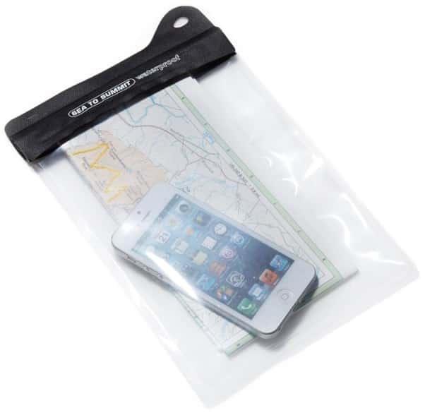 Close-up of the ultimate TPU waterproof case showcasing its roll-top closure for kayakers.