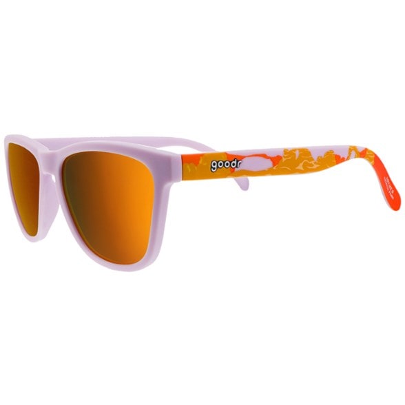 goodr Arches sunglasses profile view showing amber polarized lenses