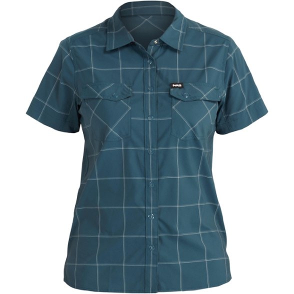 Front view of breathable shirt in action while paddling on river