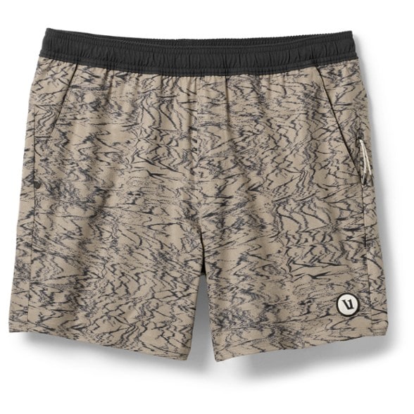 Front view of men's shorts highlighting performance woven texture and drawcord fit