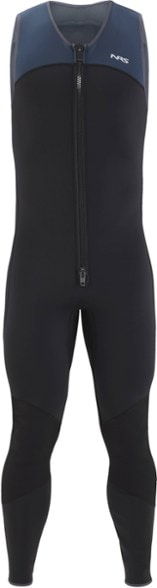 NRS 3.0 Farmer John wetsuit on display, showcasing its sleek design and flexibility.