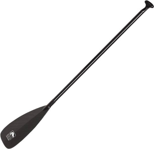 Side profile of the Bending Branches Black Pearl 11 carbon paddle, showcasing its sleek bent shaft design.