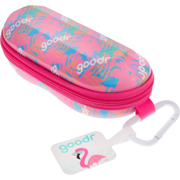 Protective sunglass case with carabiner and microfiber cloth