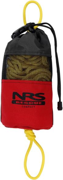 Top view of the SwiftSure throw bag showing mesh drainage panel and drawstring top