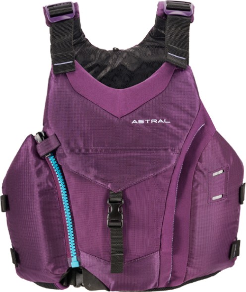 Astral Layla women's PFD with contoured seams and organic kapok material for kayak paddling