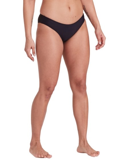 Caribbean women's swimwear bottoms shown from the front, highlighting mid-rise coverage.